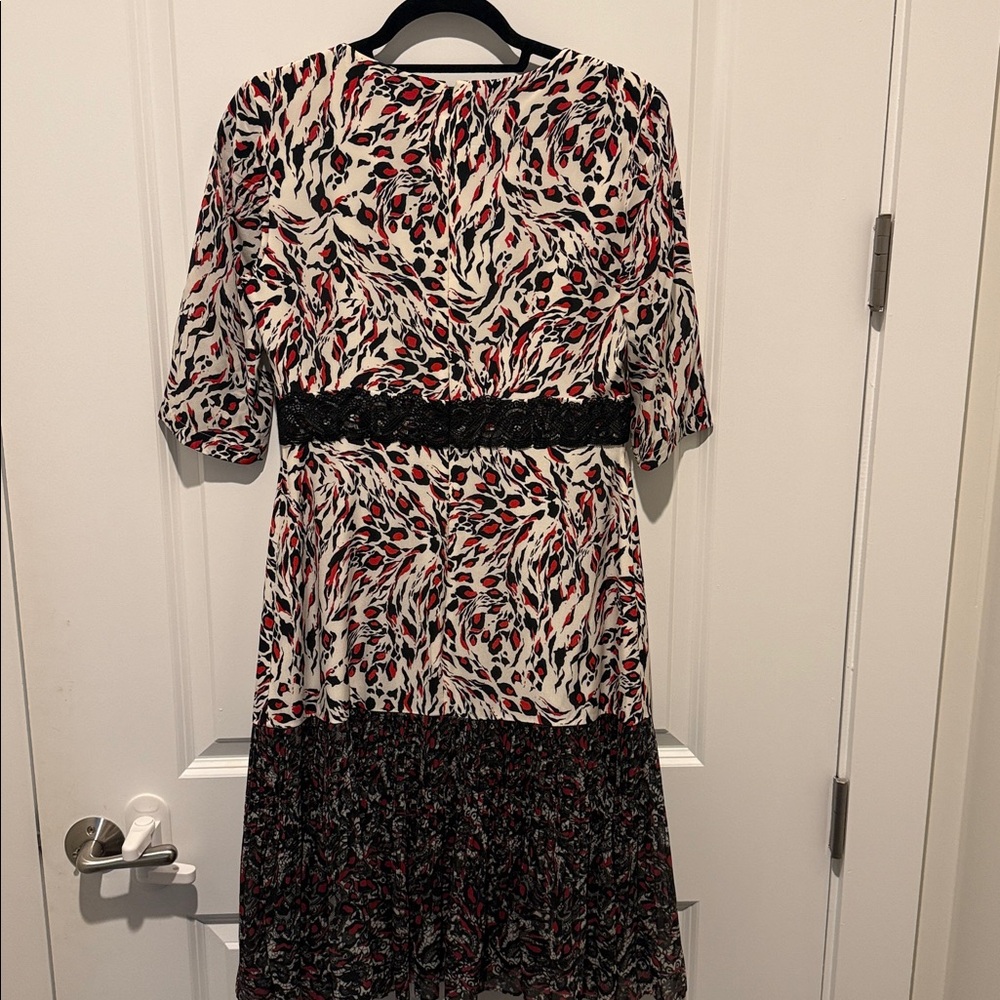 SALONI Red and Black Mid Sleeve Dress - Picture 2 of 6